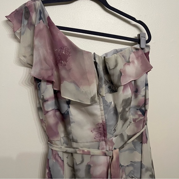 Mori Lee by Madeline Gardner 21503 White Smoke Floral Long Formal Dress Sz 22 - Picture 6 of 8